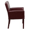 Flash Furniture Burgundy Leather Executive Side Chair or Reception Chair with Mahongany Legs - BT-353-BURG-GG