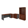 Bush Business Furniture Series C Executive Desk 72"W with File Storage and Bookcase Hansen Cherry - SRC097HCSU