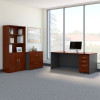 Bush Business Furniture Series C Executive Desk 72"W with File Storage and Bookcase Hansen Cherry - SRC097HCSU