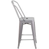 Flash Furniture Silver Metal Indoor-Outdoor Counter Height Chair 24"H - CH-31320-24GB-SIL-GG