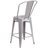 Flash Furniture Silver Metal Indoor-Outdoor Counter Height Chair 24"H - CH-31320-24GB-SIL-GG