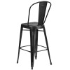 Flash Furniture Distressed Black Metal Indoor-Outdoor Bar Height Chair 30"H - ET-3534-30-BK-GG