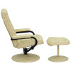 Flash Furniture Contemporary Cream Leather Recliner and Ottoman - BT-7862-CREAM-GG