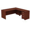 Bush Business Furniture Series C Package L-Shaped Desk 72"W with 48" Return and Mobile File Cabinet Mahogany - SRC001MASU