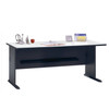 Bush Business Furniture Series A Desk with Mobile File Cabinet in Slate and White Spectrum 72"W - SRA013SLSU