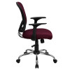 Flash Furniture Mid-Back Burgundy Mesh Office Chair with Chrome Finished Base - H-8369F-ALL-BY-GG