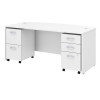 Bush Business Furniture Studio C Bow Front Desk with 2 Pedestals 72" White - STC012WHSU