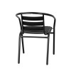 Flash Furniture Black Metal Restaurant / Patio Stack Chair with Aluminum Slats - TLH-017C-BK-GG