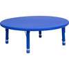Flash Furniture 45'' Round Height Adjustable Blue Plastic Activity Table YU-YCX-005-2-ROUND-TBL-BLUE-GG