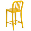 Flash Furniture Yellow Metal Indoor-Outdoor Counter Height Stool 24"H (2-Pack) - CH-61200-24-YL-GG