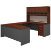 Bush Business Furniture Series C Executive U-Shaped Desk 72" with Hutch and Storage Package Hansen Cherry - SRC094HCSU