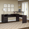 Bush Furniture Cabot Collection 72W L Shaped 3 Position Sit to Stand Desk Espresso Oak - CAB050EPO