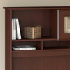 Bush Furniture Cabot Collection 72W 3 Position Sit to Stand L Shaped Desk with Hutch Harvest Cherry - CAB052HVC