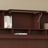 Bush Furniture Cabot Collection 72W 3 Position Sit to Stand L Shaped Desk with Hutch Harvest Cherry - CAB052HVC