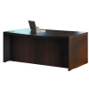 Safco Mayline Aberdeen Laminate Height Adjustable Executive Bow Front Desk 72" Mocha - ABDH7242-LDC