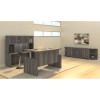Mayline Aberdeen Laminate Height Adjustable Executive Bow Front Desk 72" Gray Steel - ABDH7242-LGS