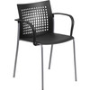 Flash Furniture Black Stack Chair with Air-Vent Back and Arms - RUT-1-BK-GG