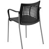 Flash Furniture Black Stack Chair with Air-Vent Back and Arms - RUT-1-BK-GG