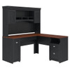 Bush Furniture Fairview L Shaped Desk w Hutch in Antique Black - FV004AB
