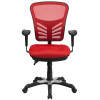 Flash Furniture Mid-Back Red Mesh Multifunction Executive Swivel Ergonomic Office Chair - HL-0001-RED-GG