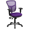 Flash Furniture Mid-Back Purple Mesh Multifunction Executive Swivel Ergonomic Office Chair - HL-0001-PUR-GG