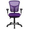 Flash Furniture Mid-Back Purple Mesh Multifunction Executive Swivel Ergonomic Office Chair - HL-0001-PUR-GG