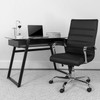 Flash Furniture High Back Black Leather Executive Swivel Office Chair with Chrome Base and Arms - GO-2286H-BK-GG