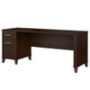 Bush Somerset Collection Single Pedestal Desk 72" Mocha Cherry - WC81872