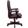 Flash Furniture Martha Washington Burgundy LeatherSoft Executive Chair with Arms - 801L-LF0019-BY-LEA-GG