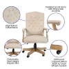 Flash Furniture Martha Washington Burgundy LeatherSoft Executive Chair with Arms - 801L-LF0019-BY-LEA-GG