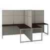 Bush Business Furniture Easy Office 2 Person L Shaped Cubicle Desk 60"W x 66"H Panels - EODH560MR-03K