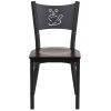 Flash Furniture Coffee Back Metal Restaurant Chair with Walnut Wood Seat - XU-DG-60099-COF-WALW-GG