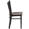 Flash Furniture Coffee Back Metal Restaurant Chair with Walnut Wood Seat - XU-DG-60099-COF-WALW-GG