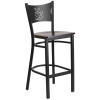 Flash Furniture Coffee Back Metal Restaurant Barstool with Walnut Wood Seat - XU-DG-60114-COF-BAR-WALW-GG
