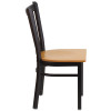 Flash Furniture Vertical Back Metal Restaurant Chair with Natural Wood Seat - XU-DG-6Q2B-VRT-NATW-GG