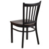 Flash Furniture Vertical Back Metal Restaurant Chair with Walnut Wood Seat - XU-DG-6Q2B-VRT-WALW-GG