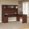 Bush Furniture Cabot  Collection 72W L Shaped Computer Desk with Hutch and Drawers Harvest Cherry -  CAB053HVC