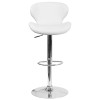 Flash Furniture White Vinyl Adjustable Height Barstool - CH-321-WH-GG