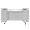 Mayline Safco Mirella Reception Desk with Glass Counter Top White Ash - MRRD78WAH