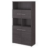 Bush Business Furniture Office 500 5 Shelf Bookcase with Doors in Storm Gray - OFB136SG