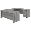 Bush Business Furniture Studio C Bow Front U-Shaped Desk Package 72" Platinum Gray - STC004PGSU