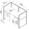 Bush Business Furniture Easy Office 60"W Desk w File Cabinet and 45"H Closed Panels Workstation - EOD260SWH-03K