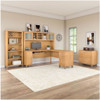 Bush Furniture Somerset 72"W L Shaped Desk with Hutch, Lateral File and Bookcase Maple Cross - SET012MC