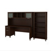 Bush Furniture Somerset 72"W with Hutch and Bookcase - SET020MR