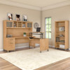 Bush Furniture Somerset 72"W Sit-to-Stand 3-Position L-Shaped Desk with Bookcase and Hutch Maple Cross - SET017MC