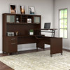 Bush Furniture Somerset 72"W Sit-to-Stand 3-Position L-Shaped Desk with Hutch Mocha Cherry - SET015MR