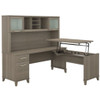 Bush Furniture Somerset 72"W Sit-to-Stand 3-Position L-Shaped Desk with Hutch Ash Gray - SET015AG