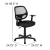 Flash Fundamentals Mid-Back Mesh Swivel Ergonomic Task Office Chair with Arms - LF-118P-T-BK-GG