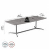 Bush Business Furniture 96W x 42D Boat Top Conference Table Platinum Gray w Metal Base- 99TBM96PGSVK