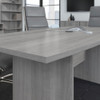 Bush Business Furniture 120W x 48D Boat Top Conference Table w Wood Base Platinum Gray - 99TB12048PGK